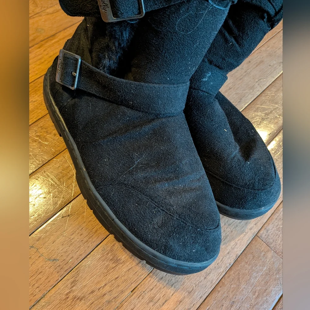 Holly Black Winter Boots with Buckle Detail